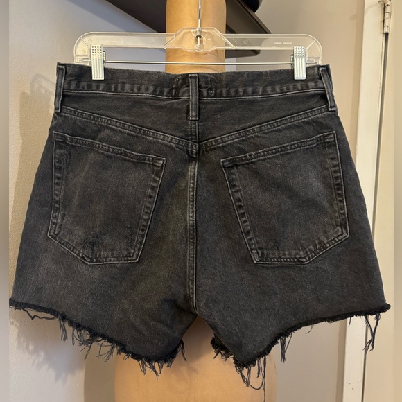 AGOLDE Riley Shorts High Rise Denim Distressed Black Washed Retro Y2K size 30 - Picture 5 of 14